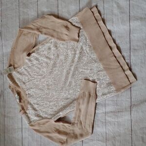 NWT LOFT SWEATER WITH LACE FRONT